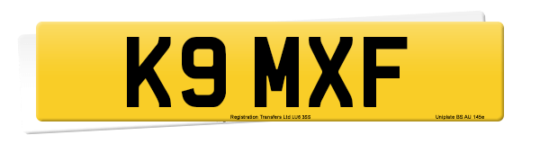 Registration number K9 MXF